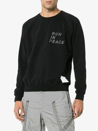 Shop Satisfy Run In Peace Sweatshirt In Black
