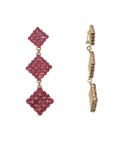 Shop Alessandra Rich Long Crystal Diamond Earrings