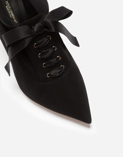 Shop Dolce & Gabbana Oxfords In Stretch Jersey In Black