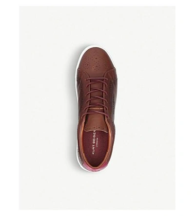 Shop Kurt Geiger Theo Leather Trainers In Brown