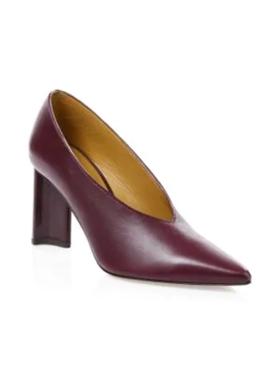 Shop Clergerie Kathleen Leather Pumps In Wine