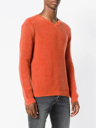 Shop Iris Von Arnim Ribbed Knit Sweater - Yellow