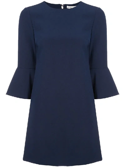 Shop Alice And Olivia Flared Sleeve Short Dress In Blue