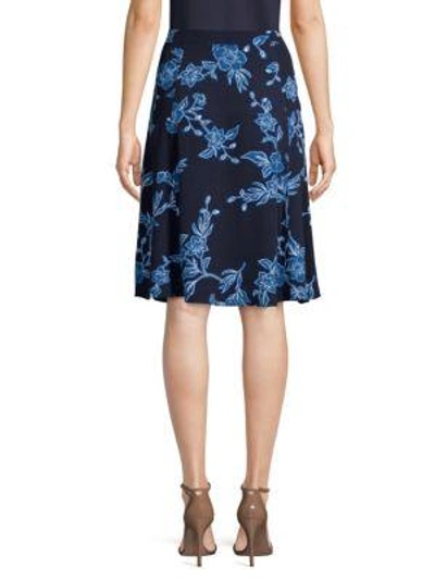 Shop Draper James Shadow Floral A-line Skirt In Navy
