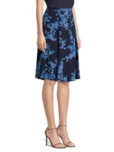 Shop Draper James Shadow Floral A-line Skirt In Navy