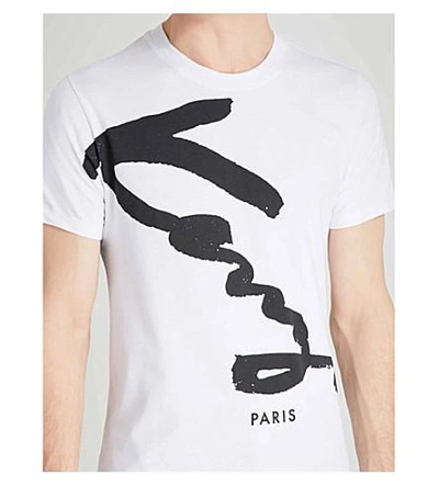 Shop Kenzo Logo-print Cotton-jersey T-shirt In White