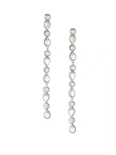 Shop Anzie Classique Collection Sterling Silver, White Topaz & Rainbow Moonstone Drop Earrings
