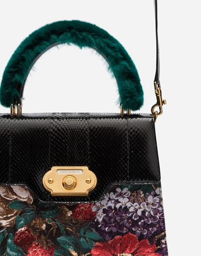 Shop Dolce & Gabbana Welcome Handbag In A Mix Of Materials In Multicolor