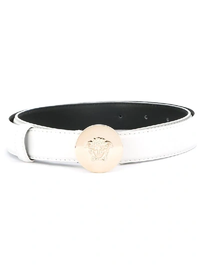 Shop Versace Mini Medusa Logo Belt - White