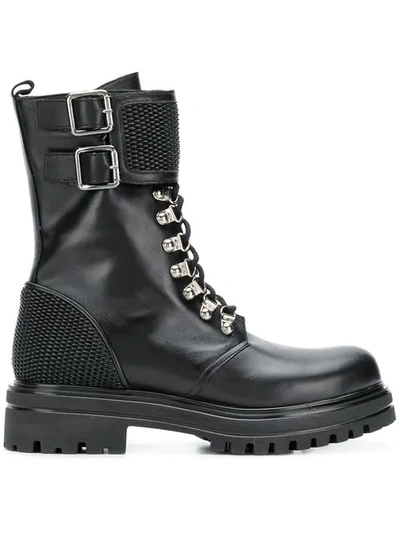 Shop Albano Lace-up Boots In Black