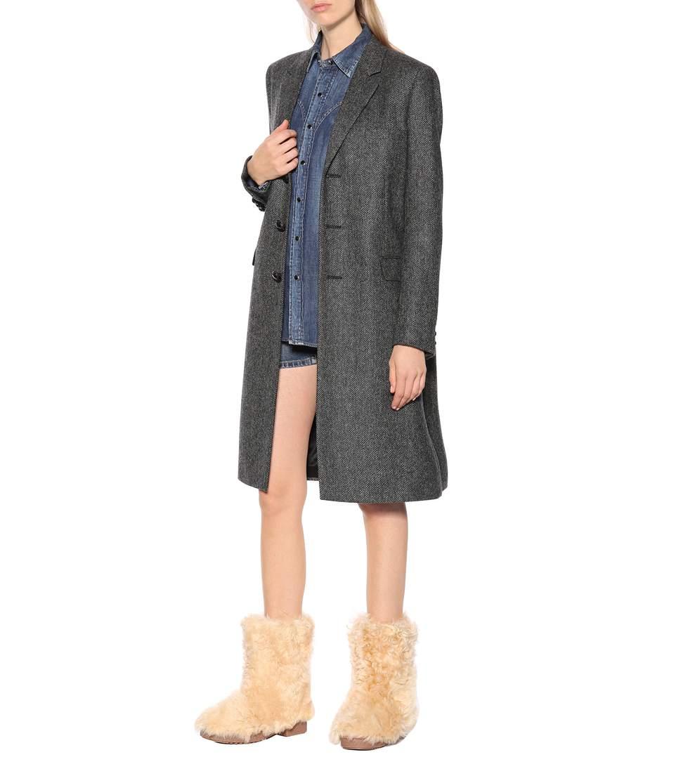 saint laurent shearling boots