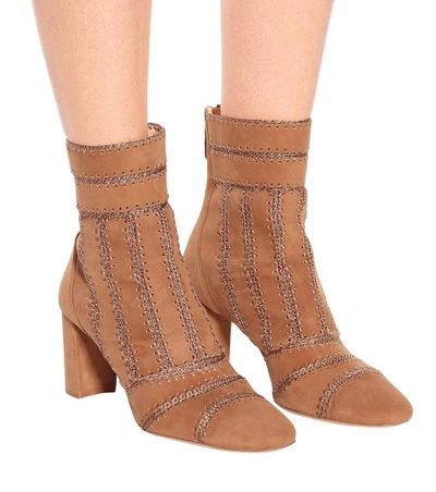 Shop Alexandre Birman Beatrice Suede Ankle Boots In Brown