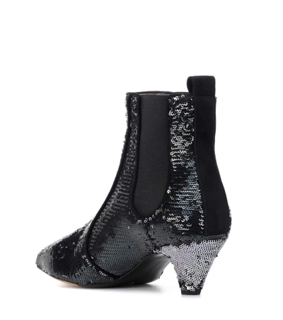 Shop Tabitha Simmons Effie Sequinned Ankle Boots In Black