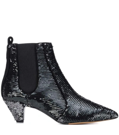 Shop Tabitha Simmons Effie Sequinned Ankle Boots In Black
