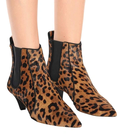 Shop Tabitha Simmons Effie Leopard Calfskin Ankle Boots In Brown