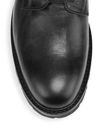 Shop Vince Commander Leather Combat Boots In Black