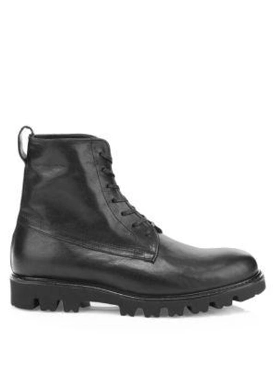 Shop Vince Commander Leather Combat Boots In Black