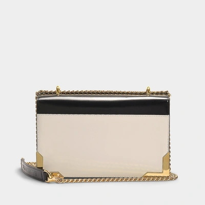 Shop Balmain | Baby Box Flap Bag 25 In White And Black Calfskin