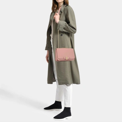 Shop Ferragamo Salvatore  | Vara Rainbow Medium Shoulder Bag In Pink Calfskin