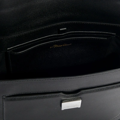 Shop 3.1 Phillip Lim / フィリップ リム 3.1 Phillip Lim | Hudson Top Handle Saddle Bag In Black Calfskin