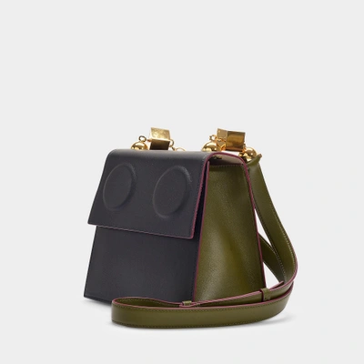 Shop Marni | Medium New Bag In Blue And Maroon Calfskin Nappa Leather In Black