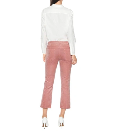 Shop 7 For All Mankind Cropped Mid-rise Bootcut Jeans In Pink