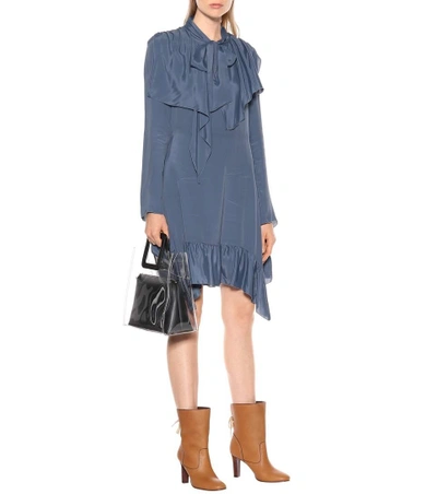 Shop See By Chloé Crêpe De Chine Dress In Blue