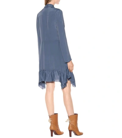 Shop See By Chloé Crêpe De Chine Dress In Blue