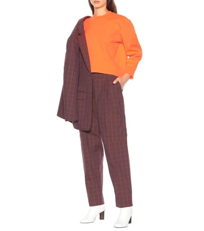 Shop Tibi Sculpted Sweater In Orange