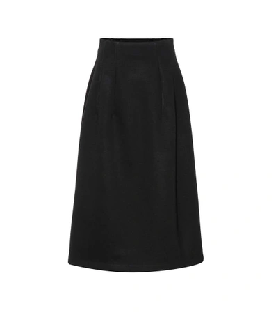 Shop The Row Lantely Scuba Midi Skirt In Black