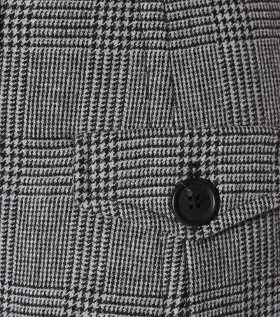 Shop Miu Miu Checked Wool-blend Miniskirt In Grey