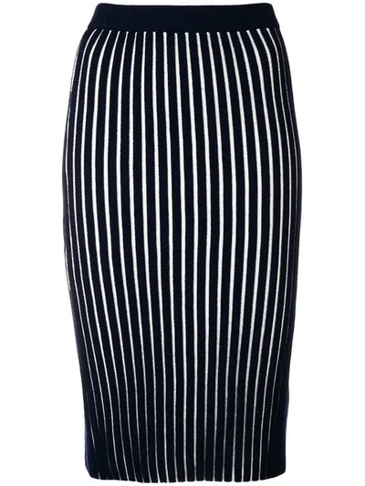 Shop Victoria Victoria Beckham Striped Pencil Skirt In Blue