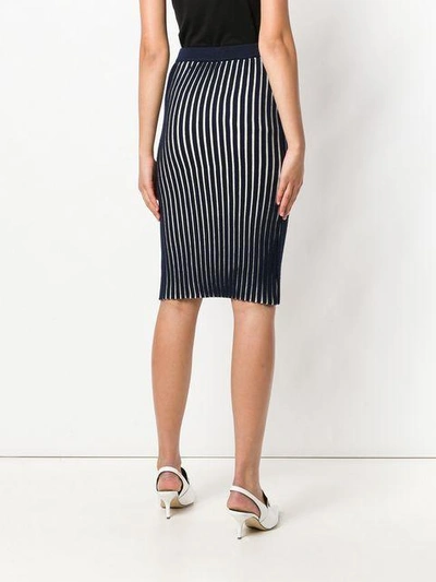 Shop Victoria Victoria Beckham Striped Pencil Skirt In Blue