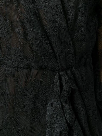 Shop Christian Pellizzari Asymmetric Lace Dress In Black