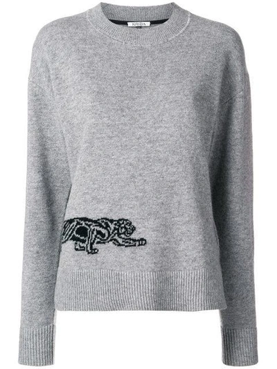 Shop Krizia Panther Jumper In Grey