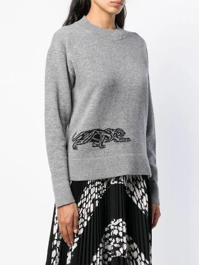 Shop Krizia Panther Jumper In Grey