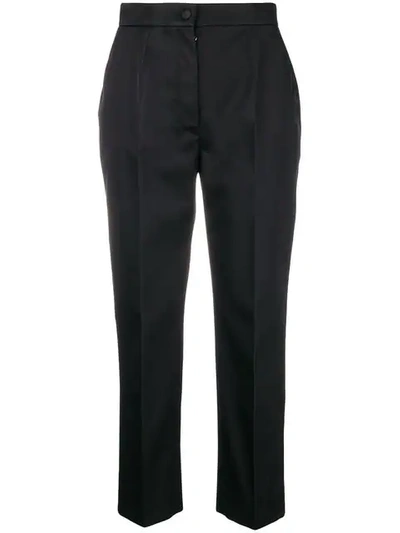 Shop Dolce & Gabbana Cropped Tailored Trousers In Black