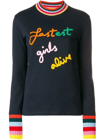Shop Mira Mikati Fastest Girls Alive Sweater In Blue