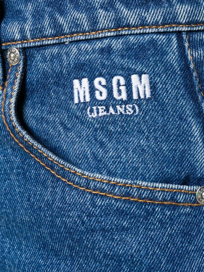Shop Msgm Cropped Logo Jeans