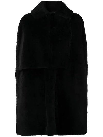 Shop Lanvin Sleeveless Fur Coat - Black