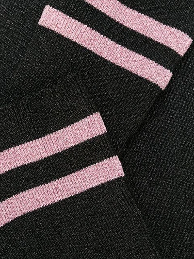 Shop Alberta Ferretti Stripe-cuff Socks In Black