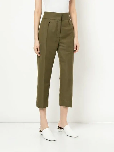 Shop Ports 1961 Creased Cropped Jeans In Green