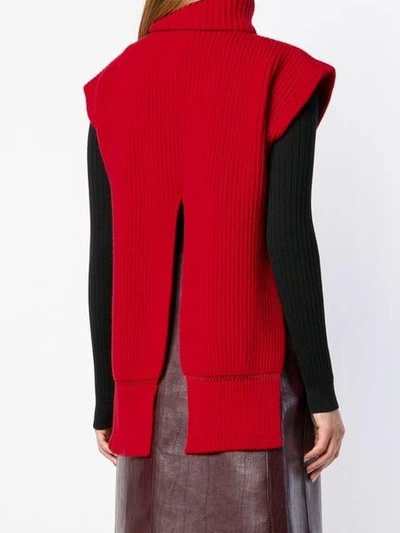Shop Alexander Mcqueen Sleeveless Knit Sweater In Red