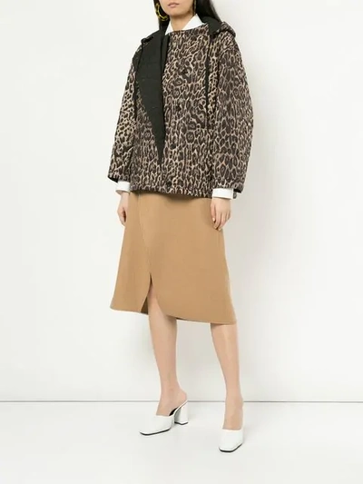 Shop Ports 1961 Leopard Quilted Jacket In Brown