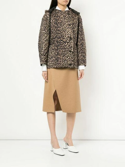 Shop Ports 1961 Leopard Quilted Jacket In Brown