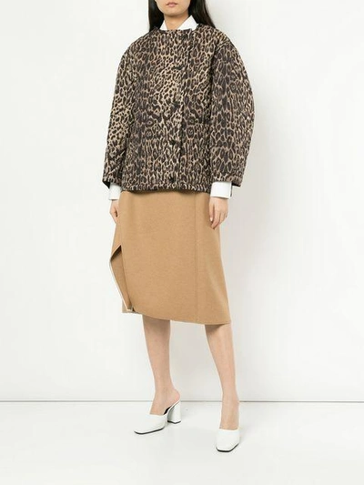 Shop Ports 1961 Leopard Quilted Jacket In Brown