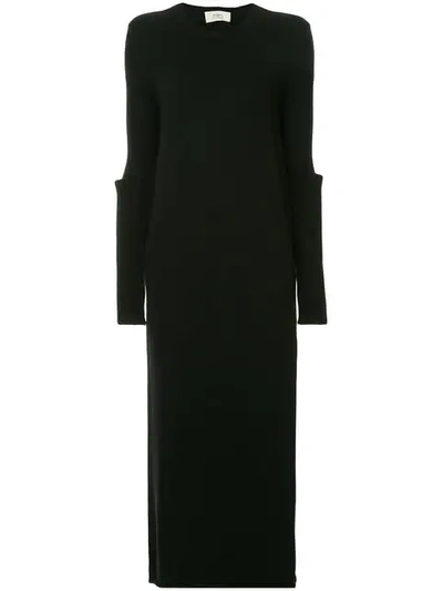 Shop Ports 1961 Fine Knit Long Dress In Black