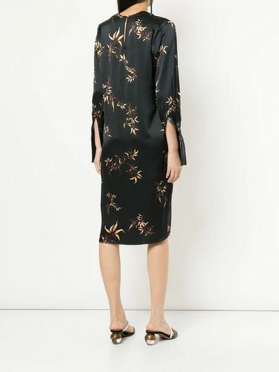 Shop Matin Bamboo Print Wide Cuff Dress - Black