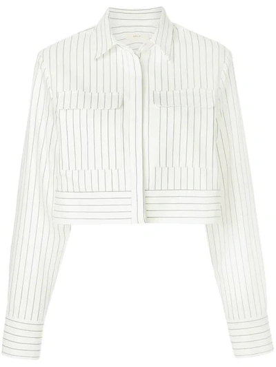Shop Matin Pinstripe Twill Jacket - White