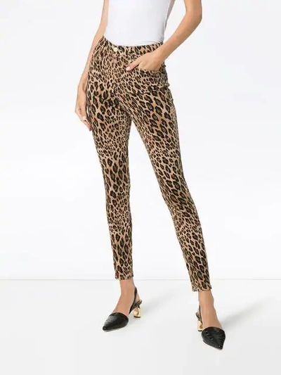 Shop Frame Leopard Print Skinny Jeans In Neutrals